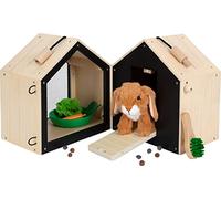 Small Foot Rabbit Hutch with Enclosure, made of wood, w/lots of accessories, role-play toy for kids aged 3+ years, 12399