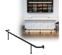 Small Foot Rail 30 32 35 36 38 39 40 42 44 46 48 50 inch Long, Heavy Duty Bar Foot Railing for Kitchen Island, Linear Rails Kit with Bracket Hardware(93inch/236.2cm)