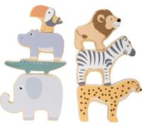 Small Foot Safari Stacking and Balancing Game with Seven Wooden Animal Figures,