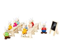Small Foot School for Hares Playset, made of wood, FSC® 100%-certified, Easter bunny role-playing