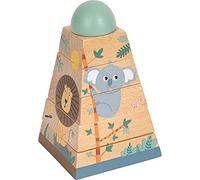 Small Foot Stacking Tower Safari, Motor Skills Toy with Animal Pictures, for Chi