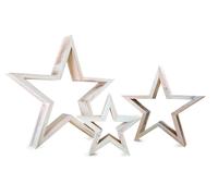 Small Foot Star decorative figures, white, Wood, 34 x 5.5 x 33 cm