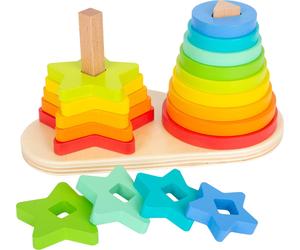 small foot Steckspiel Regenbogen, Förderung der Feinmotorik durch Stapeln, Steck