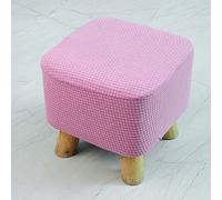 Small Foot stool Cover,Non-slip Ottoman Slipcovers with Elastic Bottom,Stretch&Soft Square Mini Chair Cover,Home Footrest Protector(25-33cm)