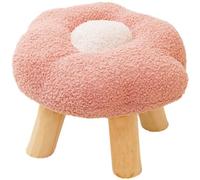 Small Foot Stool Sofa Footstool Multipurpose Comfortable Flower Shape Cartoon Ottoman Under Desk for Bedroom Playroom Bedside Porch Entryway