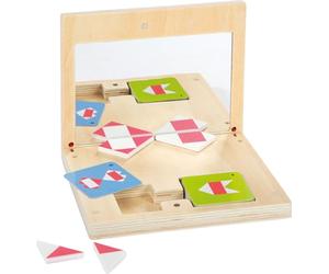 small foot Symmetry Game with Mirror Educate, wood, puzzle in wooden box w/magnetic latch, for ages 5+ yrs, 12463
