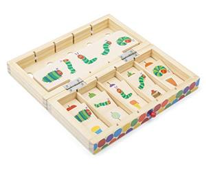 Small Foot The Very Hungry Caterpillar Picture Sorting Box, Wooden Coordination Game in Transport Box for Travel, 11342, Multi-Coloured