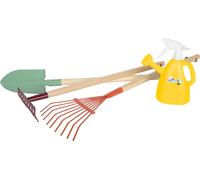 small foot Garden Tool Set with Watering Can "Tiny Garden", robust tools, 2-in-1 watering can, for ages 3+ years, 12663