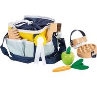 Small Foot Toy Horse Care Set with bag, child-friendly wooden tools, accessories for playing horse, 12419