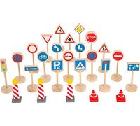 Set of 25 Wooden Traffic Signs for Kids, by SMALL FOOT® multicoloured