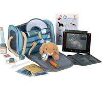 small foot vet's bag with rabbit, play set with extensive wooden accessories, with carry bag and plush rabbit, for children aged 3 and above, 12737