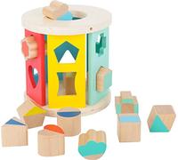Small Foot , wooden Rolling shapes-sorting cube, 12 differently shaped cubes, color combinations may differ