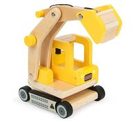 Small Foot Wooden Shovel Excavator, Toy Car with Movable Excavator Arm, 360 Degree Rotation, for Children from 3 Years, 12010