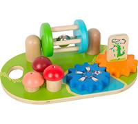 Small Foot Wooden Theme Park Motor Activity Board, brightly coloured, incl. gears and rotating rattle w/bell, 12289