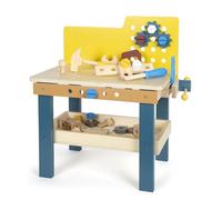 Small Foot Workbench Workshop, incl. vice, 4 tools and wooden accessories, for kids aged 3+ years old, 12558