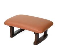 Small Footstool Office Under Desk Ottoman Padded Hassock 16.1"(41cm) x 6.7"(17cm) with Wooden Legs Modern Living Room Bedroom Work nail salon Compact Footrest Stool Relaxation rest Foot Stool (Orange)