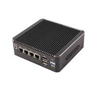 Small Form PC Office Home Business/Desktop Computer Pentium 6405U Processor 8G RAM 128G PCIE3.0x4 SSD,Fanless Mini PC with Quad 2.5G LAN ,Support 4K Triple Display/HDMI+DP+Type-C/2 SATA3.0/WiFi/5G