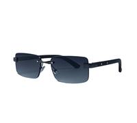 Small Frame Rectangle Rimless Sunglasses Men Vintage Square Sun Glasses For Male(C5GunGrayGreen)