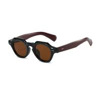 Small Frame Women Sunglasses Rivets Men Clear Ocean Lens UV400 For Outdoor Sports Running Riding,Black dark red tea