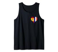 Small France Spain Flag for Proud French Spanish Fans Pride Tank Top