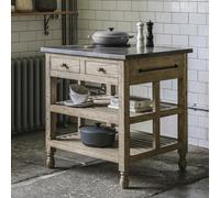 Small Free Standing Pine Kitchen island with Stone top - Vancouver - Caspian House