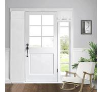 Small French Door Curtains for Door Window, Room Darkening Solid Color Door Window Covering for Glass Door, Front Door Sidelight Curtain Tie up Shade 12W x 70L Inch Bleach White 1 Panel