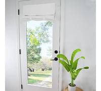 Small French Door Curtains for Door Window, Room Darkening Solid Color Door Window Covering for Glass Door, Front Door Sidelight Curtain Tie up Shade 30W x 70L Inch Greyish White 1 Panel