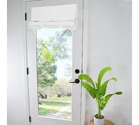 Small French Door Curtains with Silky Feel Easy Installed Door Panels,Front Door Sidelight Curtain Tie up Shade, Washable Curtain (25W x 70L Inch Bleach White, 1 Panel)