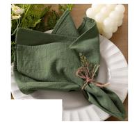 Small Fresh Rural Style Solid Color Napkins 40 * 40cm Wedding And Holiday Decoration Tablecloths for Wedding, Birthday(Deep green 24pcs)