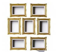 Small Fridge Refrigerator Magnets Picture Frames, Vintage Style Open The Back Cover and Directly Insert for Photos, Paintings, DIY Specimens, Etc. It Can Placed On The Table,Stuck on Fridge (Golden)