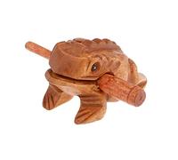 Small Frog Guiro Rasp Sound Maker Solid Wood Musical Percussion Instrument Educational Tool with Wooden Stick
