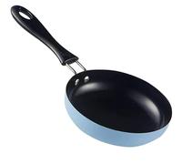 Small Frying Pan, 4.7 Inch Egg Frying Pan Heat Resistant Non Stick Pan with Handle Portable Round Omelet Pan for Stove Gas, Induction Hob Blue Small Frying Pan