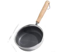 Small Frying Pan in Stainless Steel with Textured Non, Multi Layer Composite Bottom for Energy Saving and Drip Oil Pouring Spout (B)