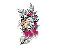 Small Full Arm Animal Tiger Wolf Tattoo Sticker Half Arm Waterproof Durable Temporary Tattoos(05)
