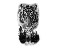 Small Full Arm Animal Tiger Wolf Tattoo Sticker Half Arm Waterproof Durable Temporary Tattoos(08)