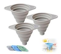 Small Funnels, 2025 New Collapsible Kitchen Funnel Set 3 Pack for Filling Bottles or Containers | Food-Grade Silicone, Easy Clean & Space-Saving Kitchen Gadgets (gray)