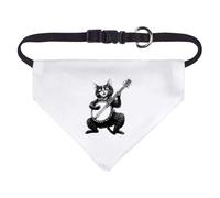 Small 'Funny Cat Playing Banjo' Dog/Cat/Pet Bandana (PD00063543)
