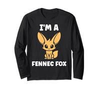 Small Funny Fennec Fox Canids Simple I'm a Fennec Fox Long Sleeve T-Shirt