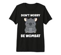 Small Funny Minimalist Animals Simple Don't Worry be Wombat Premium T-Shirt