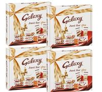 Small Galaxy Chocolate Hamper Bulk Buy 284g - Multipack Gift Box with Galaxy Milk, Ripple, Caramel, Minstrels & Hot Chocolate Sachets - Perfect Christmas Gifts for Kids, Women & Men (4 Pack)