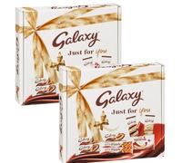 Small Galaxy Chocolate Hamper Bulk Buy 284g - Multipack Gift Box with Galaxy Milk, Ripple, Caramel, Minstrels & Hot Chocolate Sachets - Perfect Christmas Gifts for Kids, Women & Men (2 Pack)