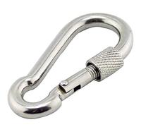 small GALVANIZED STEEL Carabiner Clips with EYE ~ 4mm x 40mm ~ Snap Hook Spring Clip ~ HEAVY DUTY ~ Breaking Load 50kg (4)