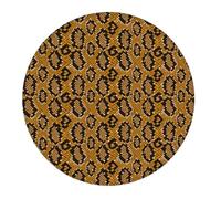 Small Gaming Mouse Pad - Modern Snake Pattern Yellow Round Rubber Base Desk Mat, Desk Pad with Stitched Edges, Mousepad for Laptop, PC Keyboard Mouse Mat for Work Game Office 7.9 in