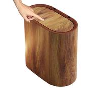 Small Garbage Can with Lid,Slim Trash Can with Lid for Bathroom - Covered Waste Basket Dustbin Slim Design for Indoor Toilet Laundry Kitchen Bedroom Dorm