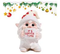 Small Garden Gnomes Figures, Coffee Table Decorations, Collectable Resin Figures for Living Room, Bedroom, Kitchen, Home, Fireplace, Sims, Counter, Winter Celebration