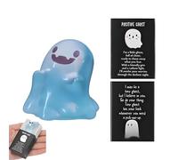 Small Ghost Figurines - Luminous Resin Figures, Adorable Halloween Decoration Lightweight Sturdy | Glow-in-the-Dark Ghost Statue with Thank You Card for Indoor, Outdoor Decor