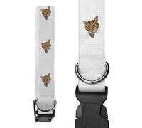 Small 'Ginger Tabby Cat with Green Eyes' Dog Collar (PR00065391)