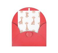 Small giraffe patterned Red party invitation, vertical greeting card, suitable for anniversary