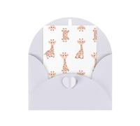 Small giraffe patterned White party invitation, vertical greeting card, suitable for anniversary