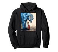 Small Girl Big Polar Bear Expressive Whimsical Mood Duality Pullover Hoodie